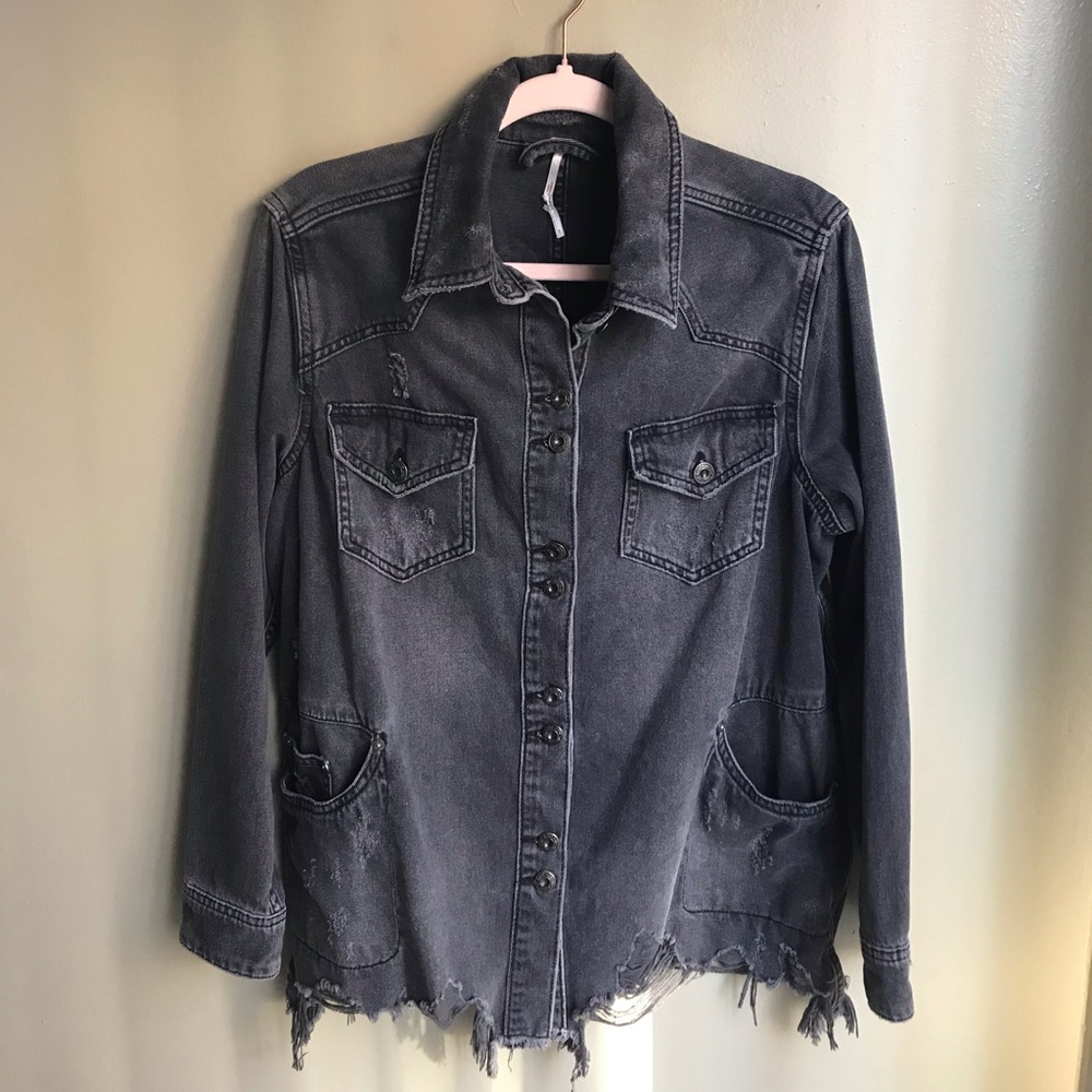 Free People Moon Dust Jean Jacket Size: S